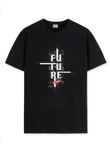 Image of ADRO Men's Graphic Printed 100% Cotton T-Shirt - Regular Fit, Printed T-Shirts for Men