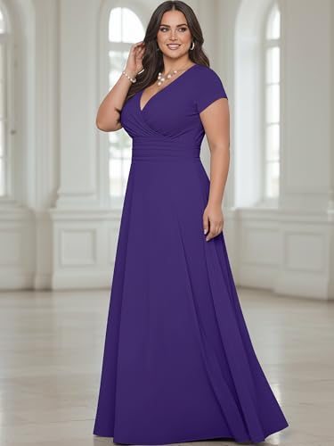 Image of KOH KOH Womens Sexy Cap Short Sleeve V-Neck Flowy Cocktail Gown