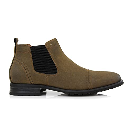 Image of Ferro Aldo Men's Chelsea Boots | Pull-On Ankle Boot in Plain Toe, Cap Toe & Wingtip Brogue Styles | For Casual, Dress, Work & Formal Events