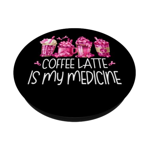 Funny Breast Cancer Warrior Wear Pink Ribbon Coffee Mugs PopSockets Swappable PopGrip, Black - Image 2