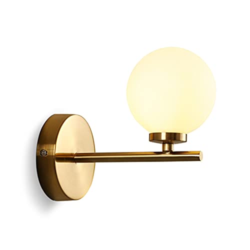 Applique murale boule de verre luminaire LED or 3 couleurs pour éclairage miroir et chambre