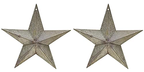 Metal Barn Star | 2 PC Set | 8 inch | Barn Star Decor | Barn Star Ornaments (8 inch Galvanized /2 PC)