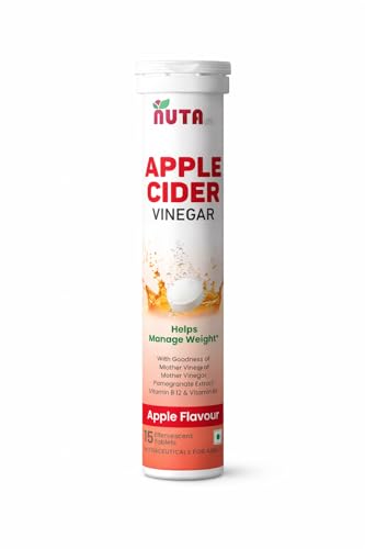 Image of Apple Cider Vinegar Effervescent Tablets for Daily Wellness | Apple Flavour | With Mother Vinegar, Pomegranate Extract, Vitamin B12 & Vitamin B6 | 15 Effervescent Tablets
