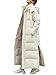 Minetom Damen Daunenjacke Lang Mantel Daunenmantel Steppmantel Wintermantel Mit Kapuze Winter Warm Parka Winddicht Jacke Steppjacke Trenchcoat Y2 Beige 46