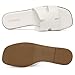 KIDMI Women's Dressy Flat Sandals, Comfortable Slip On Summer Slides, Fashion Open Toe Casual Sandals, White 7
