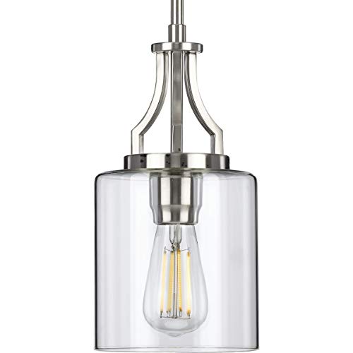 Progress Lighting Lassiter Collection 1-Light Clear Glass Modern Pendant Light Brushed Nickel, 12.50x6.38x6.38 #1