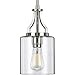 Progress Lighting Lassiter Collection 1-Light Clear Glass Modern Pendant Light Brushed Nickel, 12.50x6.38x6.38