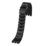 Generico Compatibile con il cinturino in metallo Swatch Solid Core catena for orologio concava e convessa(Black,19mm)