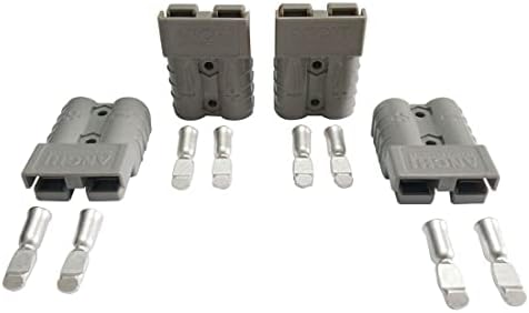50Amp Power Connector Plug 50A Quick Connect Disconnect 600 V 2 Pairs(4pcs) for 50Amp Battery Connector(6AWG, Grey)