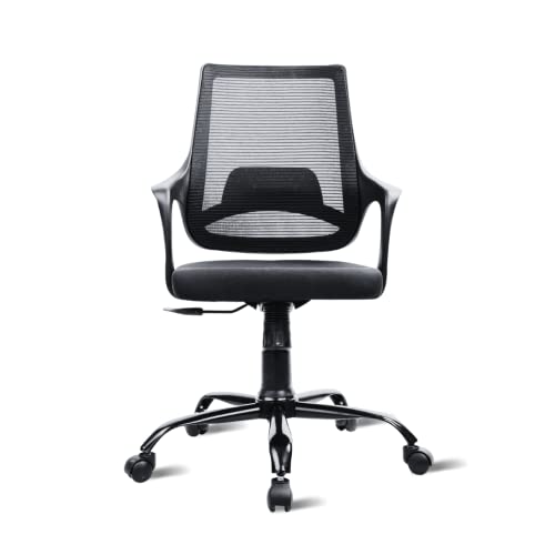 Image of ErgoLab Calm Office Chair, Mid Back Ergonomic Mesh Home Office Desk Chair, Computer Chair with Comfortable Cushion Seat and Armrests, Single Lock Mechanism & Strong Chrome Base