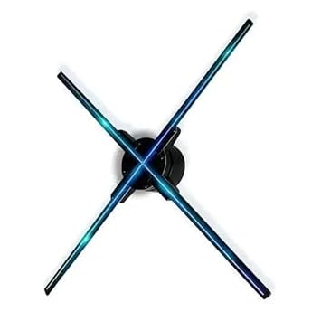 Hash Tag 3D Holographic Fan Advertising Machine Holographic Projector 3D Fan Projector Advertising Display Fan Video Library For Business Projectors For Windows(Black)(65 Cm),Bluetooth