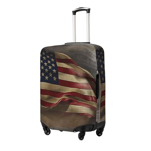 American flag Luggage Cover for Suitcase Tsa Approved, Spandex Stretch Suitcase Protector Washable Baggage Covers Travel Luggage Sleeve Large Suit Case Cover Fit 18-32 Inch2