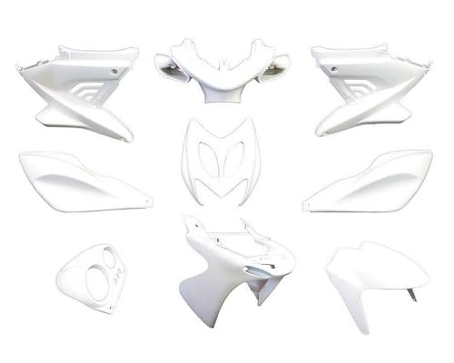 Kit de carénage compatible pour Yamaha Aerox, MBK Nitro - 9 pièces - Blanc mat