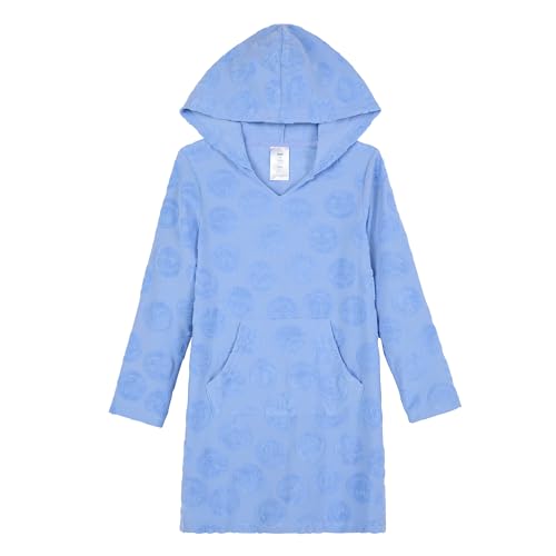 Saint Eve Kids Girls Hooded Terry Cover-Up Dress Long Sleeve Pullover with Front Pocket Soft Terrycloth with Summer Graphics