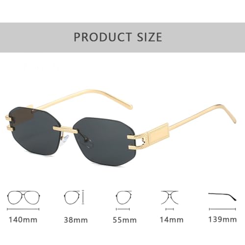 Fashion Luxury Sunglasses Women Men Vintage Rimless Trendy Shades Glasses Party Sunglasses2