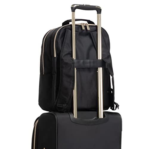 Kenneth Cole REACTION Women's Chelsea Chevron 15" Laptop and Tablet Backpack, Black - Image 4