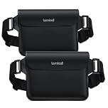 Lamicall IPX8 Waterproof Pouch Bag - [2 Pack] Waterproof Waist Dry Bag with Adjustable Strap, [Quick Opening] for Beach, Swimming, Boating, Fishing, Camping, Kayaking, Hiking, Fit up to 8.7” - Black