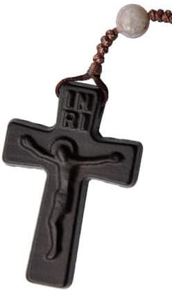 Sine Cera Multicolor Onyx Stone/Jujube Wood 5 Decade Catholic Rosary, Laser Cut Cruficix/Centerpiece,13" Durable Corded Design, Smooth 6mm Beads - Image 2