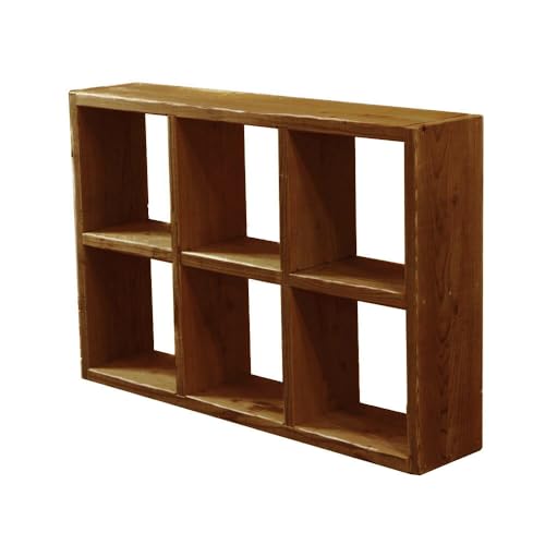 OLD ASHIBA 格子ラック 300型 3×2 幅104cm×高さ70.5cm×奥行20.5cm 屋内用鶯茶(うぐいすちゃ)足場板 古材 スタッキングシェルフ オープンラック 収納 ディスプレイ 間仕切り 多目的棚 受注生産