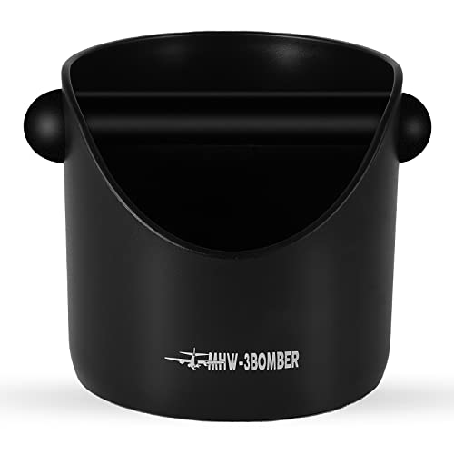 MHW-3BOMBER GB5445B Kaffeeklopf-Box, rutschfeste stoßdämpfende Unterseite, für Espresso, Kaffeesatz, Kaffeesatz, Sammler, Schwarz Cover