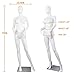 Female Mannequin Dress Form Manikin Body 69 Inches Adjustable Maniquins Dress Model Full Body Plastic Detachable Manequins Stand Metal Base Metal Connector