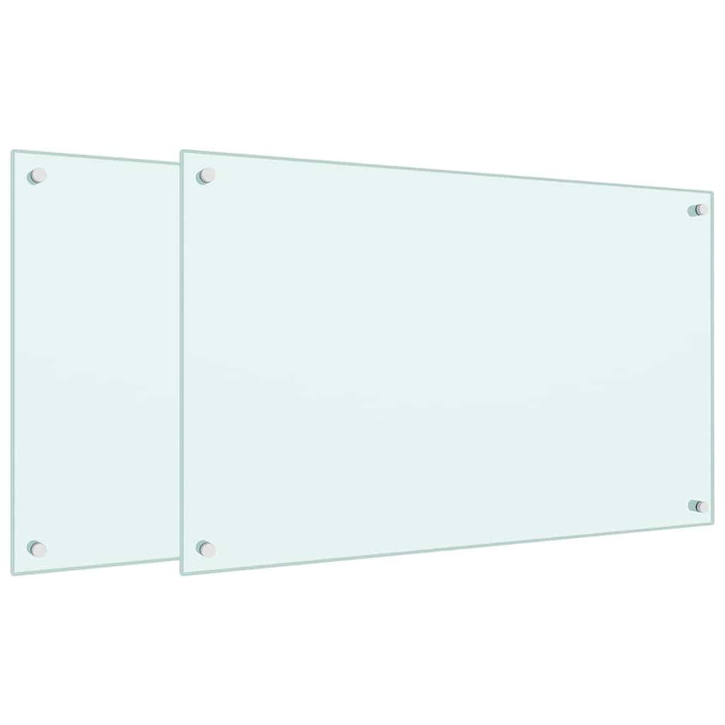 Solivagant Küchenrückwände 2 STK. Weiß 80x50 cm Hartglas, Küche Esszimmer,Küchenhelfer -utensilien, 13.5 kg-3315787
