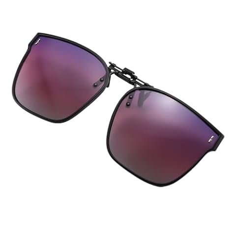 Long Keeper Clip On okulary przeciwsłoneczne z polaryzacją, nakładka na okulary przeciwsłoneczne dla kobiet i mężczyzn, do zakładania na klips z ochroną UV400, Liliowy, różowy gradient