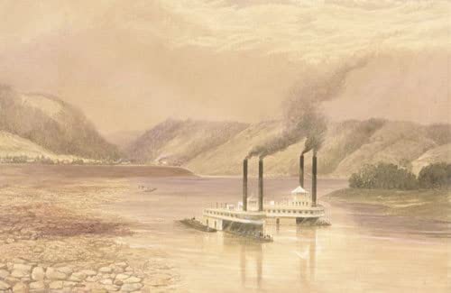 Tableau la rivière Ohio près de Wheeling pour salon affiche paysage américain toile 60x90cm