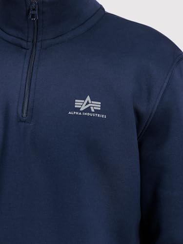 Alpha Industries Half Zip Sweater SL Sweatshirt für Herren Ultra Navy – Ansicht 5