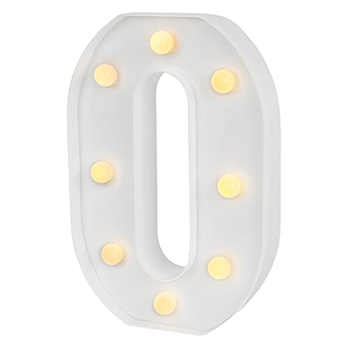 Image of Restaurantware Illumify 5.8 x 1.2 x 8.7 Inch Light Up Letter 1 Durable Marquee LED Light - Letter O Touchproof White Plastic Party Light Keyhole Slot For Parties Weddings Or Special Events