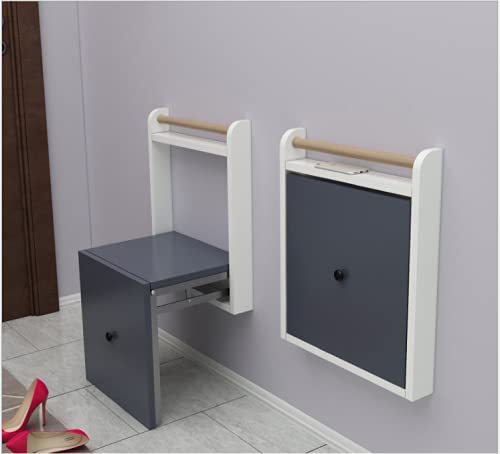 RENJJPBO Wall-Mounted Shoe Changing Stool,Folding Invisible Wall Chair,Shower Seat, for Hallway Bathroom Living Room, Bearing Capacity 150kg