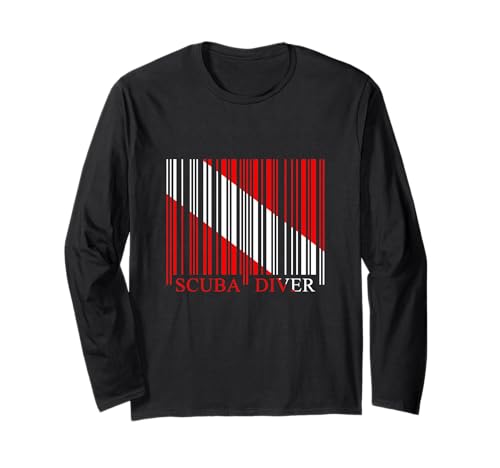 Scuba Diver Bar Code Funny Diving Dive Barcode Hobby Long Sleeve T-Shirt