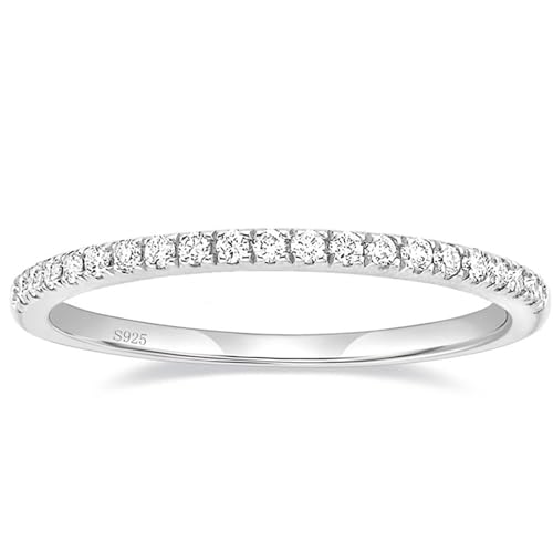 Bague large femme argent sterling 925 anneau lisse anti-accroche taille 47 éternité Wycian