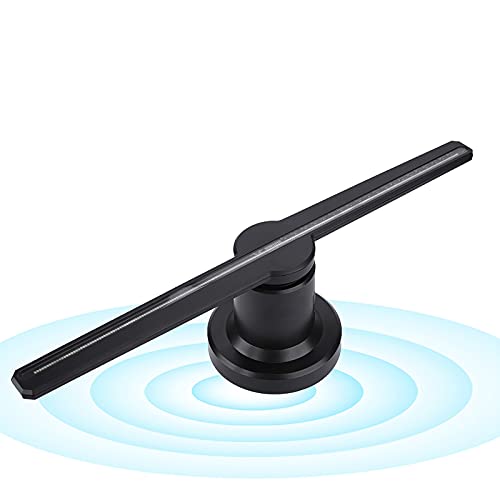 3D Holographic Fan, LED 3D Hologram Player Advertising Display Projector Support PC WiFi, for Signs, Restaurants, Trade Show, Nightclubs(Black)