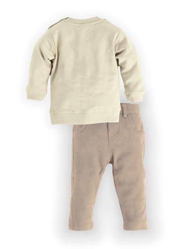 Image of BABY GO Baby Boys Cotton Clothing Set | Full Sleeve T-Shirt & Pants Combo | Newborn Infant Outfit | Soft Tracksuit with Cute Print | Casual Daily Wear Co-ord Set