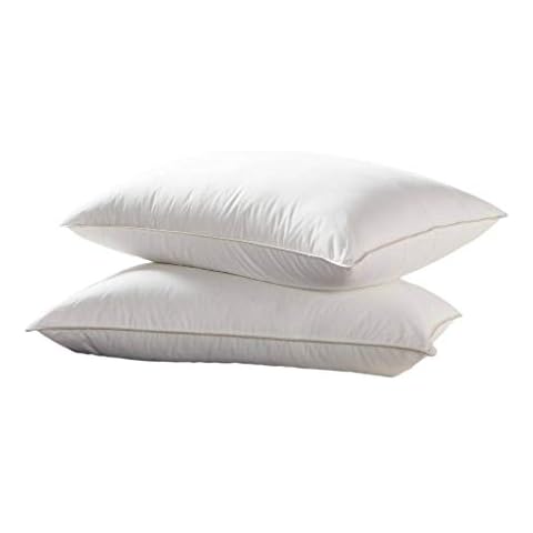 White Goose Down Full Fill Standard Size Pillow Set (2 Pillows) Cover