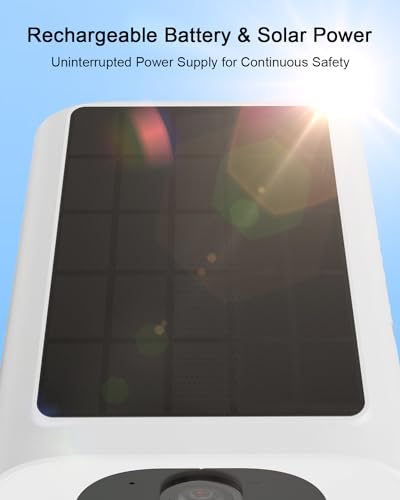 ANRAN 2K Solar Security Camera Wireless Outdoor, Forever Power with Built-in Solar Panel, WiFi Home Security Cameras, 2-Way Audio, PIR Detection, Color Night Vision, Works with Alexa, C3 2-Cam Pack - Image 5