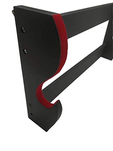 Supporto Da Parete Per Katana In Legno Con Velluto Rosso - Porta Spade Samurai 1 Posto - Foto 12
