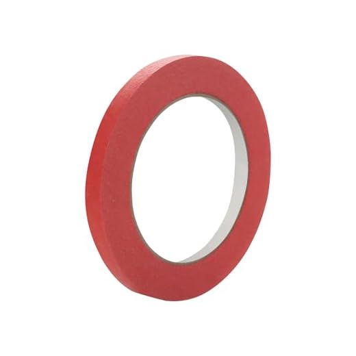Adhesive Paper Masking Tape,Red Tape for Painters Arts DIY Crafts Painting Labeling Decoration School Projects Home Office (0.19 * 1968 inch)