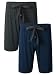 Produktbild Genuwin Herren Schlafanzughose Bermuda Hausanzug Pyjamahose Shorts mit Eingriff aus Bambusfaser, 2er Pack (M(Taille 80-89cm), Dunkelblau+Dunkelgrau)