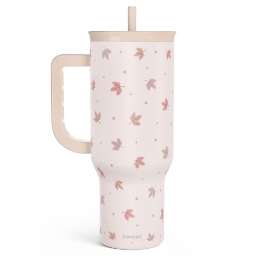 Image of Fall Maple Leaf Stainless Steel Tumbler with Handle 40 Ounces Insulated, Travel Cup for Women Girls Friends Teens