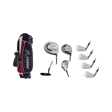 AGXGOLF Men's Magnum Executive Edition Golf Club Set w/Stand Bag; Right Hand: X Tall (+2") Length; Graphite Woods; 4, 6, & 8 Irons + Pitching Wedge + Free Putter; USA Bilt Cover
