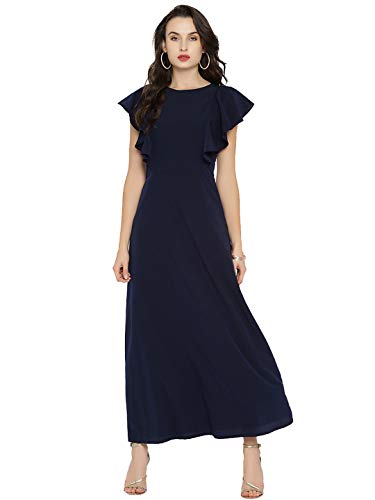 Image of Rare London Women's Polyester A-Line Maxi Casual Dress