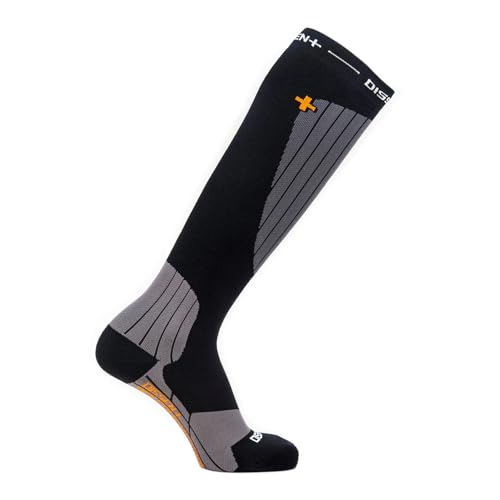 Dissent Men's GFX Compression Genuflex Seamless Toe Warm Breathable Skiing Winter Sports Over-The-Calf Socks, Black3