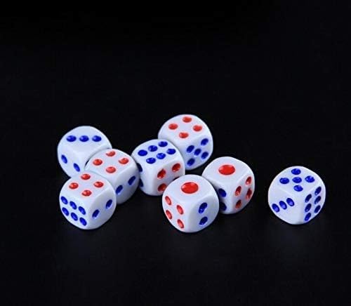 KRAFTMASTERS®100 Pieces 15MM Small 6 Sided Dice Set White Colors Acrylic Dice for Board Game or Teaching Math 4