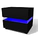 Produktbild ELYFLAIR® Hochglanz Nachttisch in weiß mit LED I Beistelltisch für Bett Schlafzimmer  Kommode Nachtkommode Nachtschrank  Schlafzimmer-Möbel Zubehör Dekoration Deko  mit 2 Schubladen (Schwarz)
