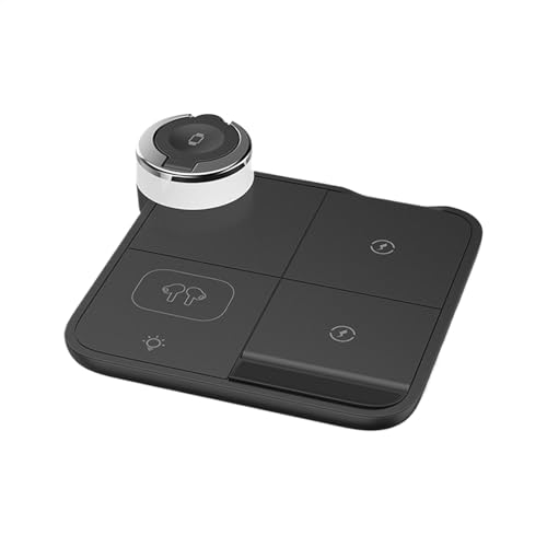 Estación de carga inalámbrica, soporte de carga 4 en 1, estación de carga rápida magnética de 15 W, cargador de teléfono móvil, tableta, reloj con luz, cargador inalámbrico para