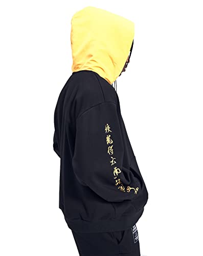 Mfct Japanese Streetwear Embroidered Fleece Hoodies For Men (Large, Black1) #TOP4