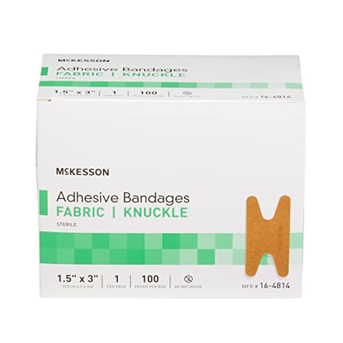 McKesson 48142000 Knuckle Tan Adhesive Fabric Strip 1 x 3 in. - Pack of 100