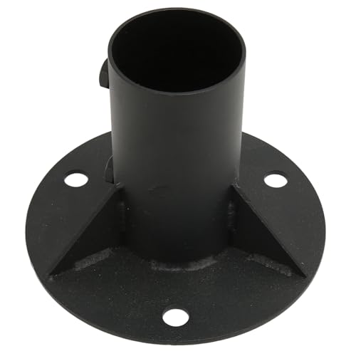 Base de poteau ronde en acier noir robuste de 65mm pour sol